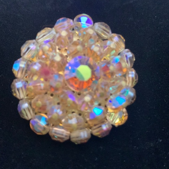 Aurora Borealis Vintage Round Brooch - Picture 1 of 5